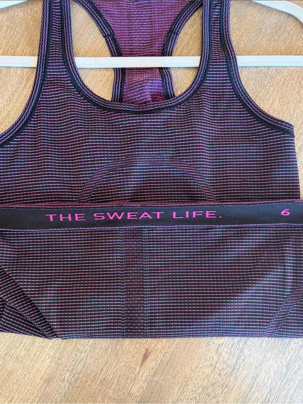 Lululemon Swiftly Tech Racerback Tank in Pink Paradise Stripe Pattern| Size 6 - Picture 6 of 7